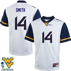 Men's West Virginia Mountaineers NCAA #14 Collin Smith White Authentic Nike Stitched College Football Jersey FL15F87YG
